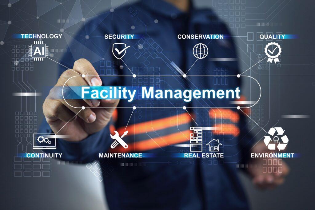 Digitale Facility-Management-Steuerung mit Symbolen | Nasssauger Industrie